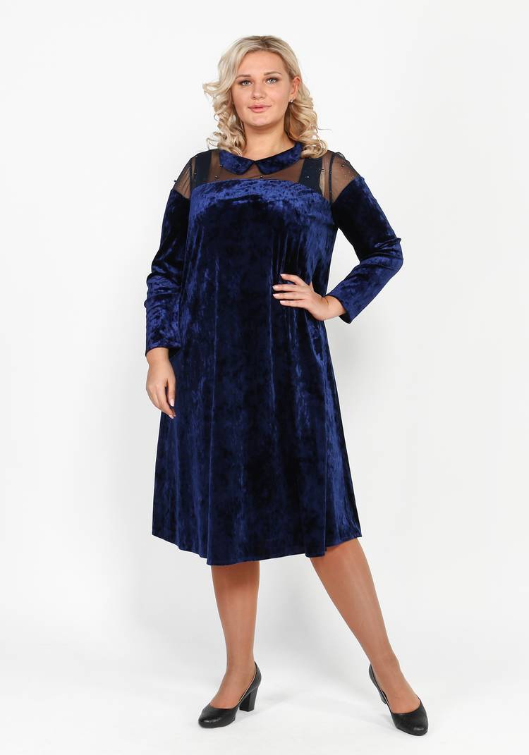 Платье бархатное с декором из бусин шир.  750, рис. 4