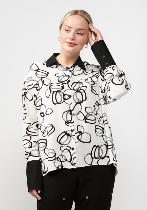 Блуза комбинированная со спущенным рукавом шир.  580, рис. 1