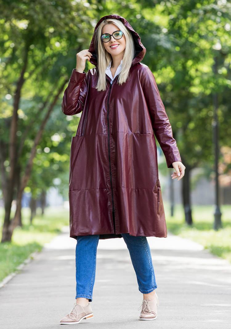 Пальто из эко-кожи на молнии шир.  750, рис. 17