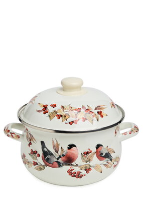Кастрюля эмалированная Снегири