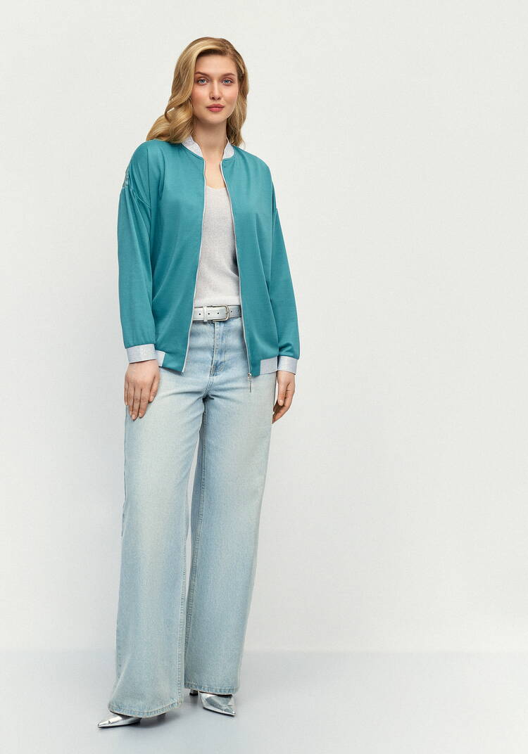 Бомбер трикотажный с ажурной спинкой шир.  750, рис. 34