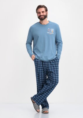 Костюм домашний с принтом на лонгсливе