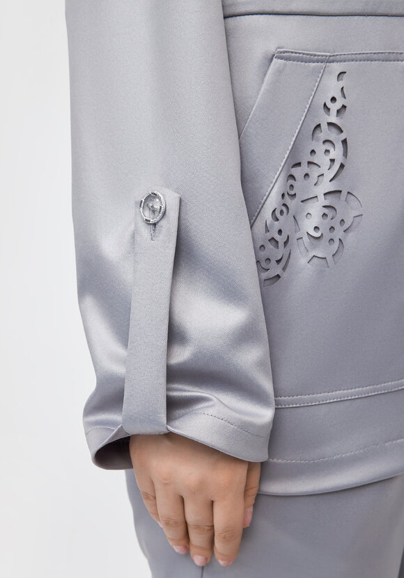 Ветровка с ажурным узором на карманах шир.  580, рис. 6