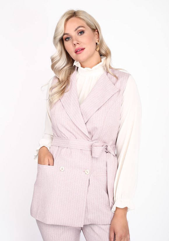 Блуза однотонная с застежкой на пуговицу шир.  580, рис. 7