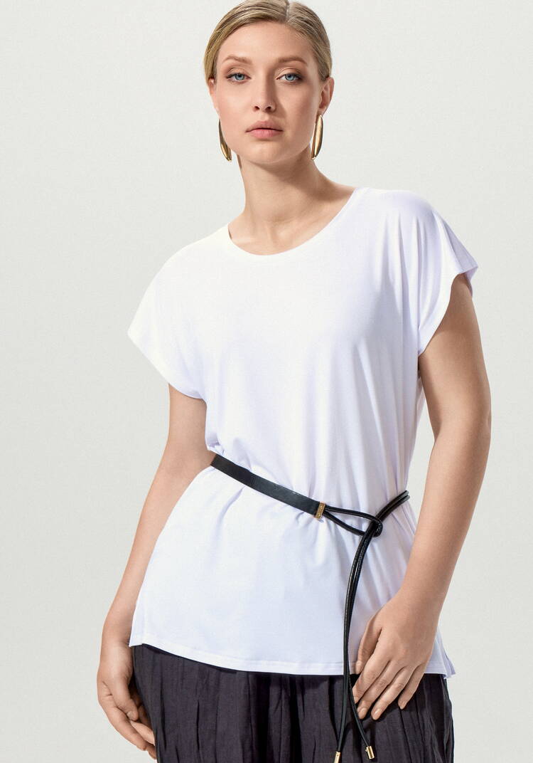 Блуза однотонная базовая без рукавов шир.  750, рис. 9