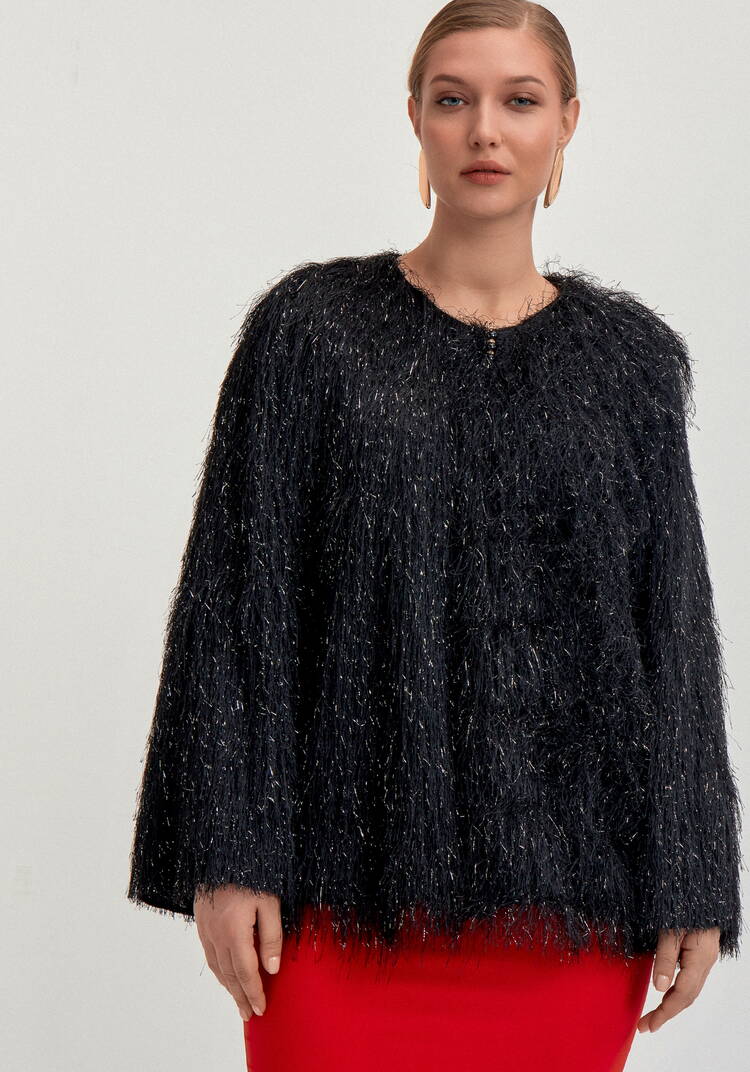 Жакет из ткани с блестящим ворсом шир.  750, рис. 20