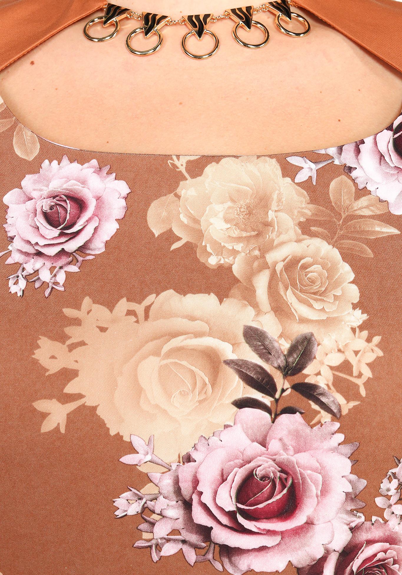 Платье "Букет любви" Bianka Modeno, размер 50, цвет коричневый - фото 5