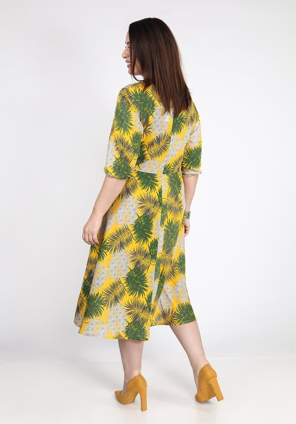 Платье миди с шнуровкой на вырезе шир.  580, рис. 6