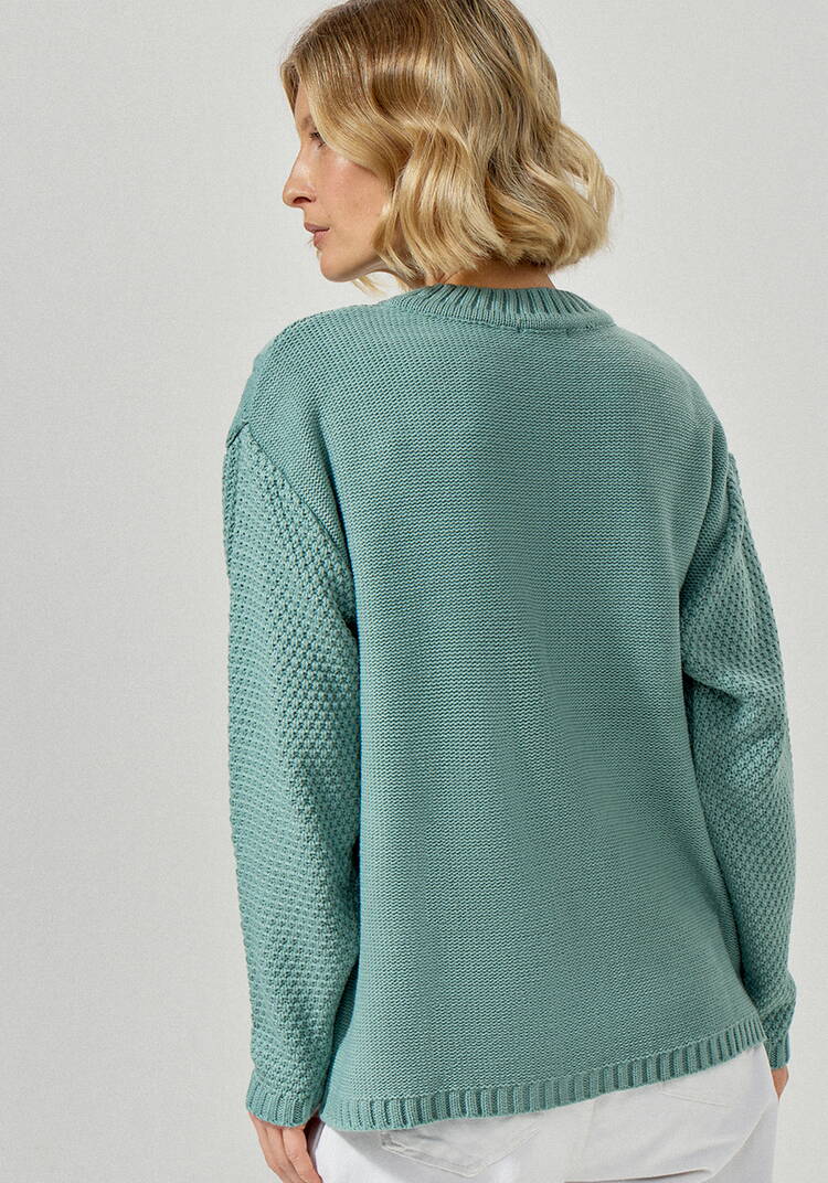 Джемпер с комбинированным фактурным рисунком шир.  750, рис. 10