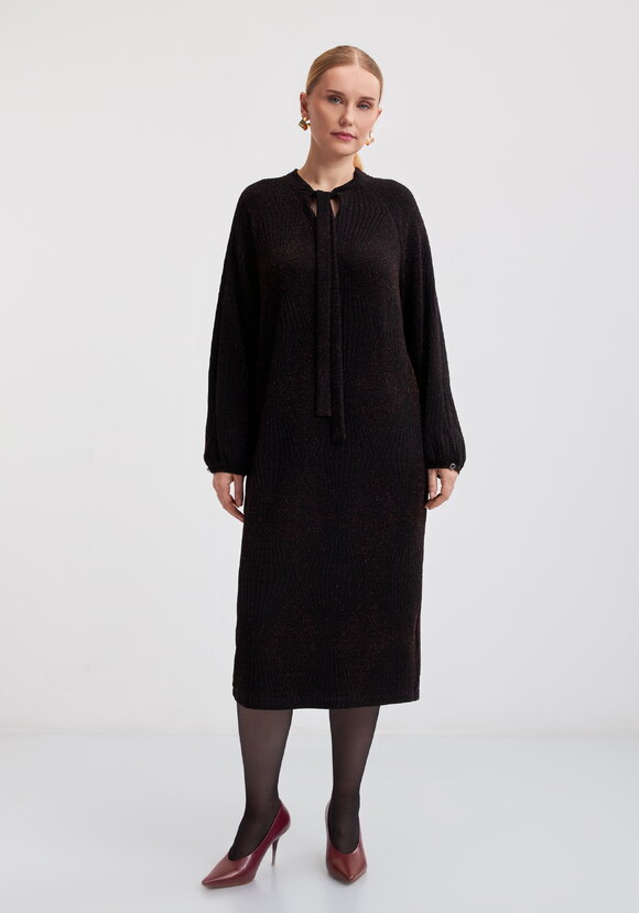 Платье трикотажное с бантом и люрексом шир.  580, рис. 4