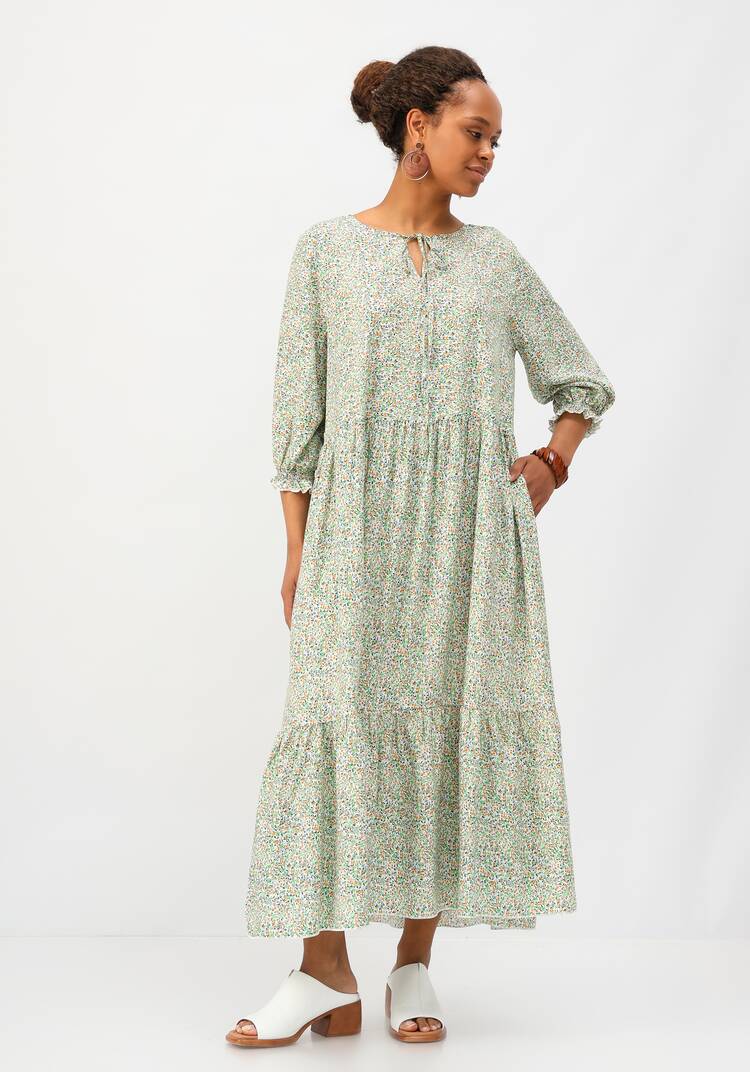 Платье с ярусами из штапеля шир.  750, рис. 26