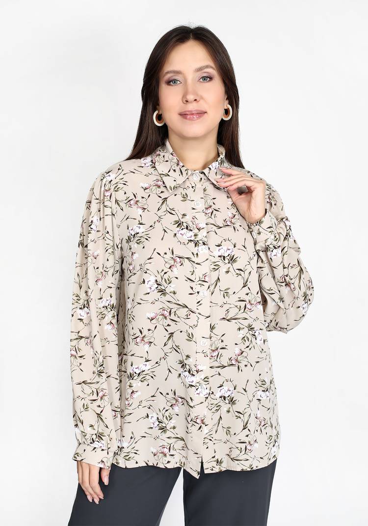 Блуза принтованная с длинным рукавом шир.  750, рис. 10