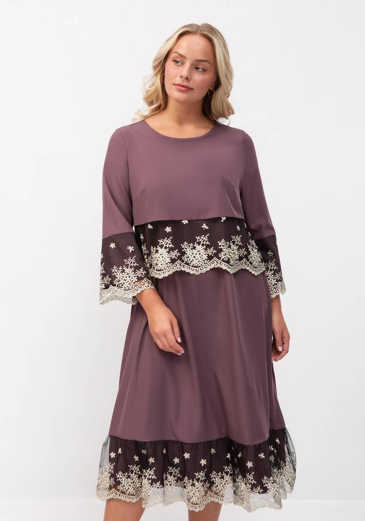 Платье с отделкой кружевом шир.  750, рис. 8