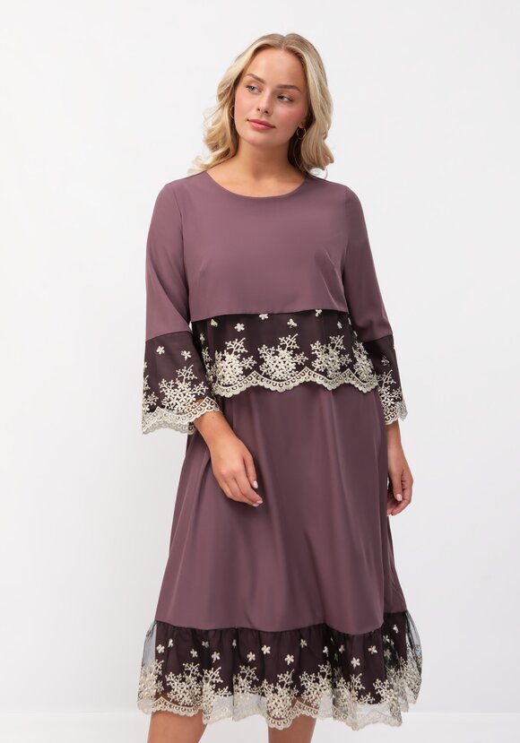 Платье с отделкой кружевом шир.  580, рис. 8