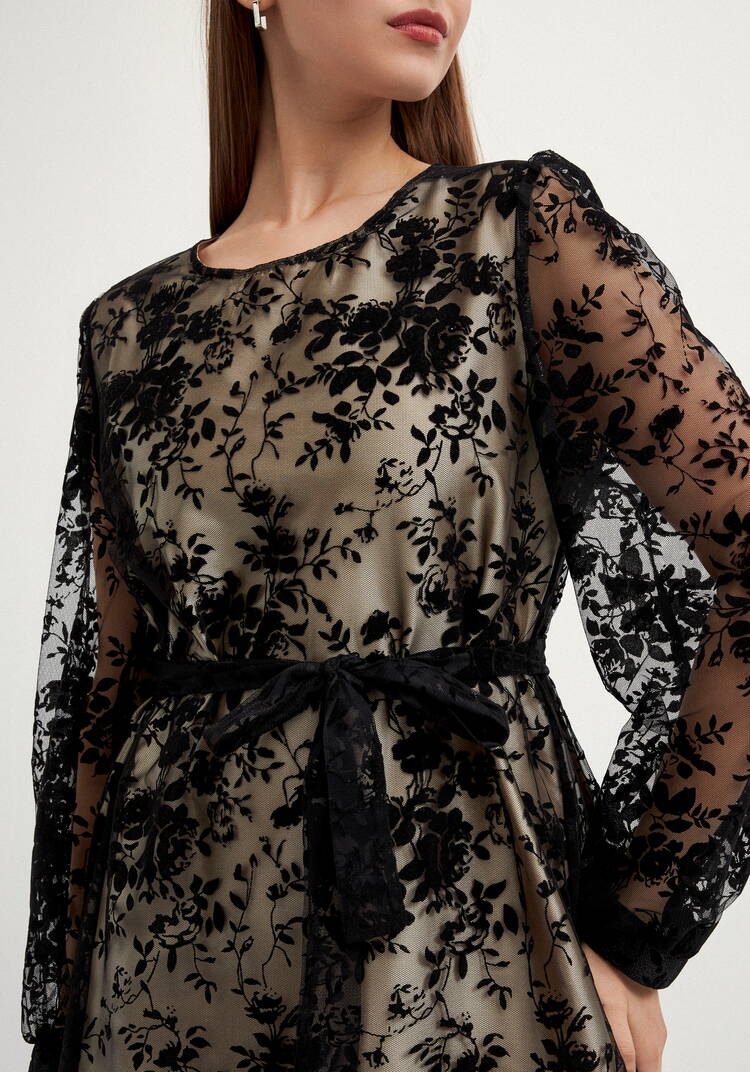 Платье из бархата свободного кроя шир.  750, рис. 5