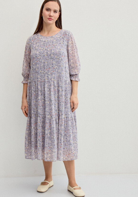 Платье миди из шифона с принтом шир.  580, рис. 18