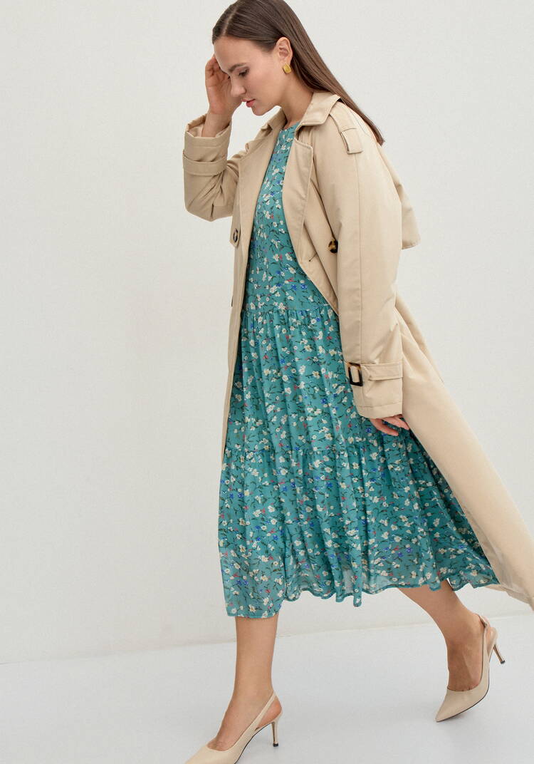 Платье миди из шифона с принтом шир.  750, рис. 8