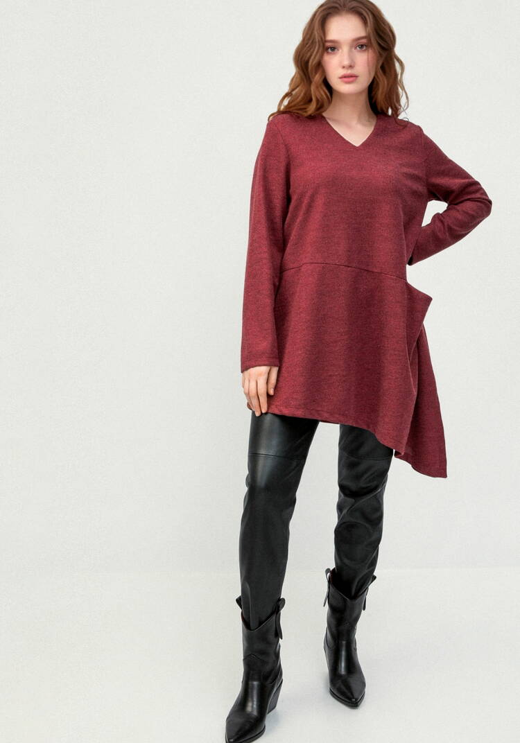 Туника с V-образным вырезом и косым низом шир.  750, рис. 13