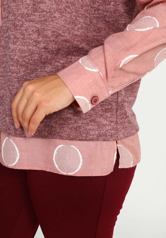 Блуза комбинированная с пуговицами шир.  580, рис. 5