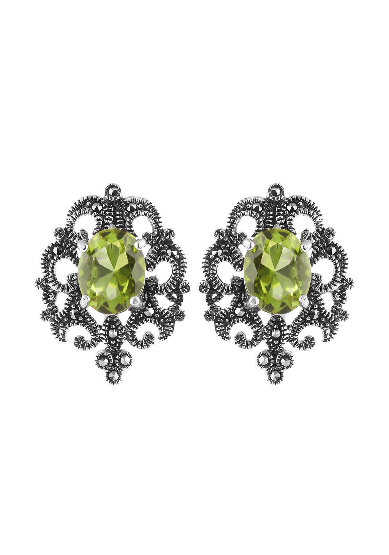 

Серебряные серьги "Селения", Зеленый