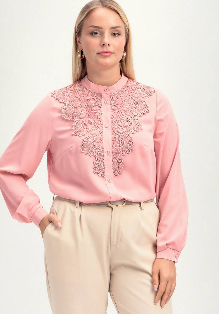 Рубашка с кружевной вставкой на груди шир.  750, рис. 8