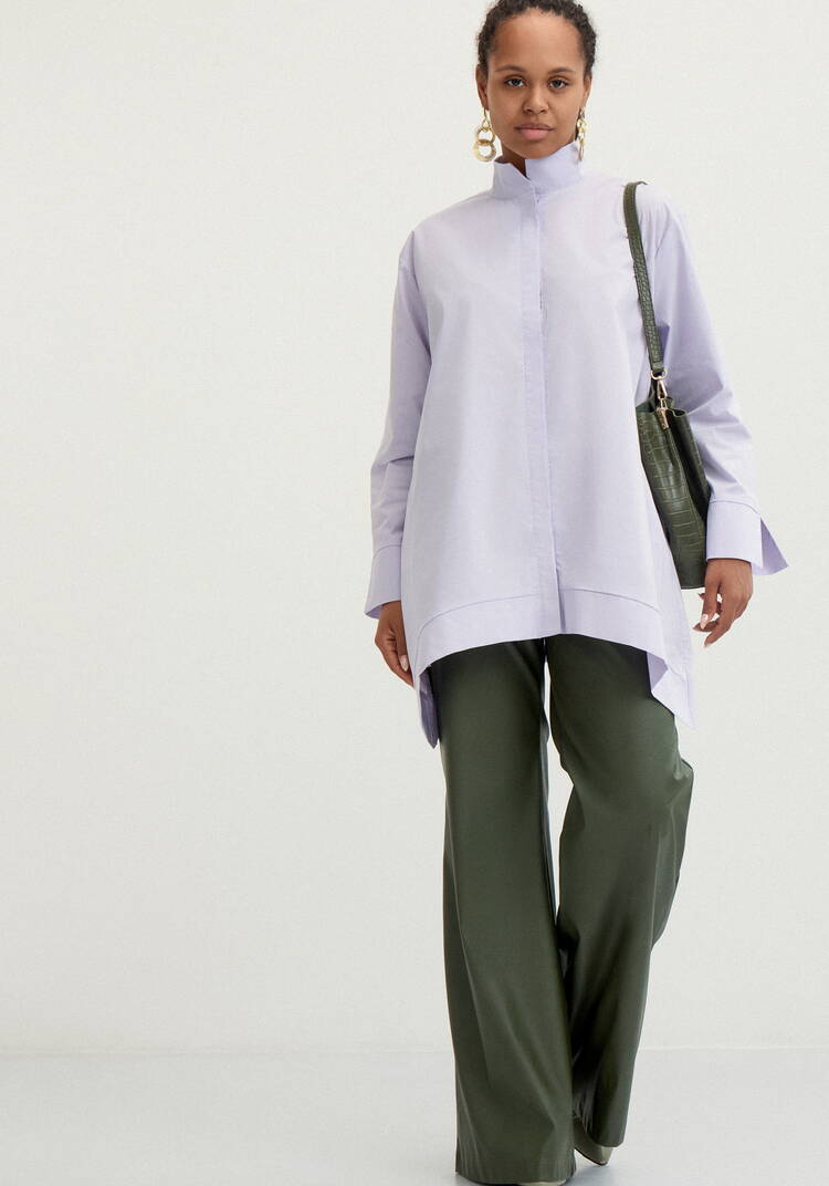 Рубашка с отложным воротом стойкой шир.  750, рис. 17