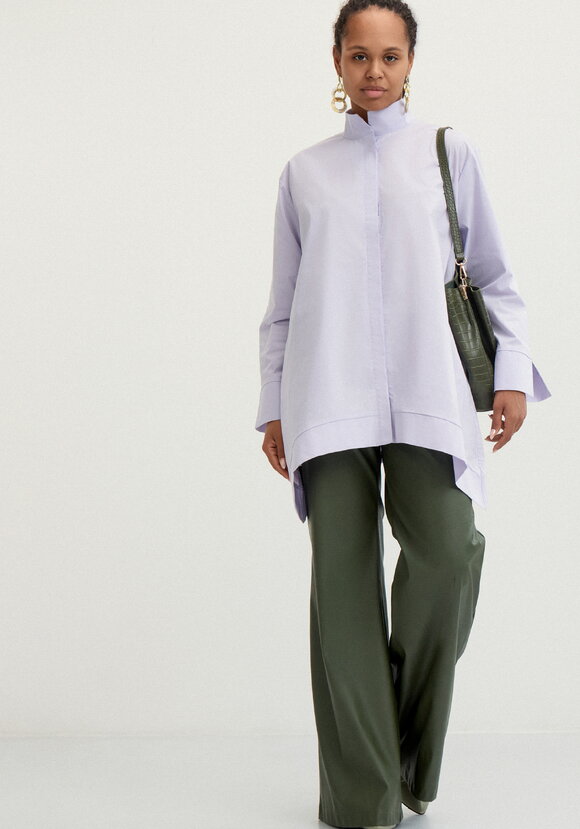 Рубашка с отложным воротом стойкой шир.  580, рис. 17