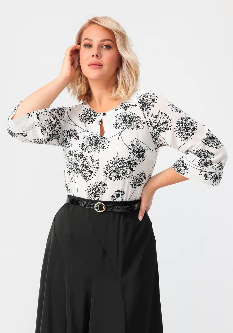 Блуза свободного кроя с рукавами 7/8 шир.  750, рис. 18