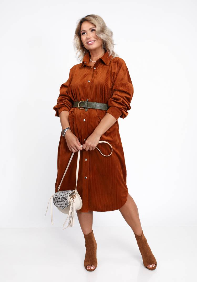 Платье-рубашка из крупного вельвета шир.  750, рис. 6