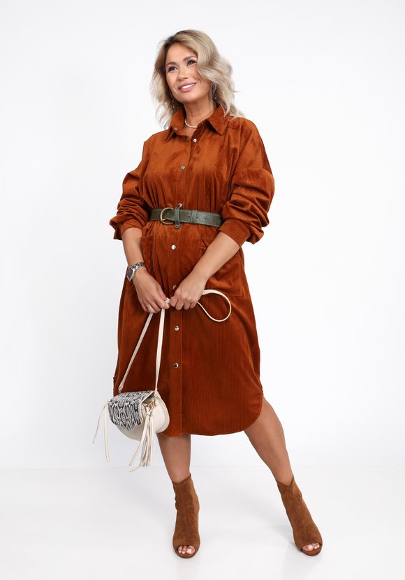 Платье-рубашка из крупного вельвета шир.  580, рис. 6