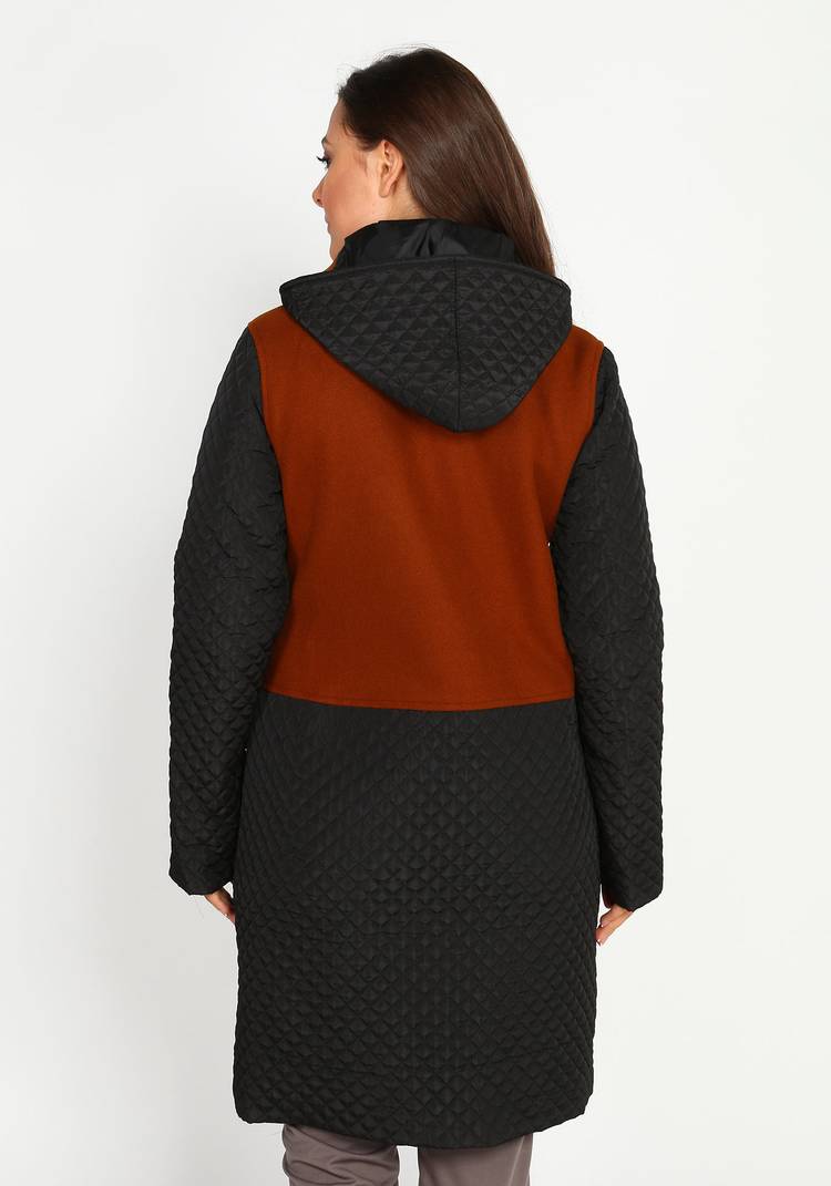 Пальто женское комбинированное с капюшоном шир.  750, рис. 2