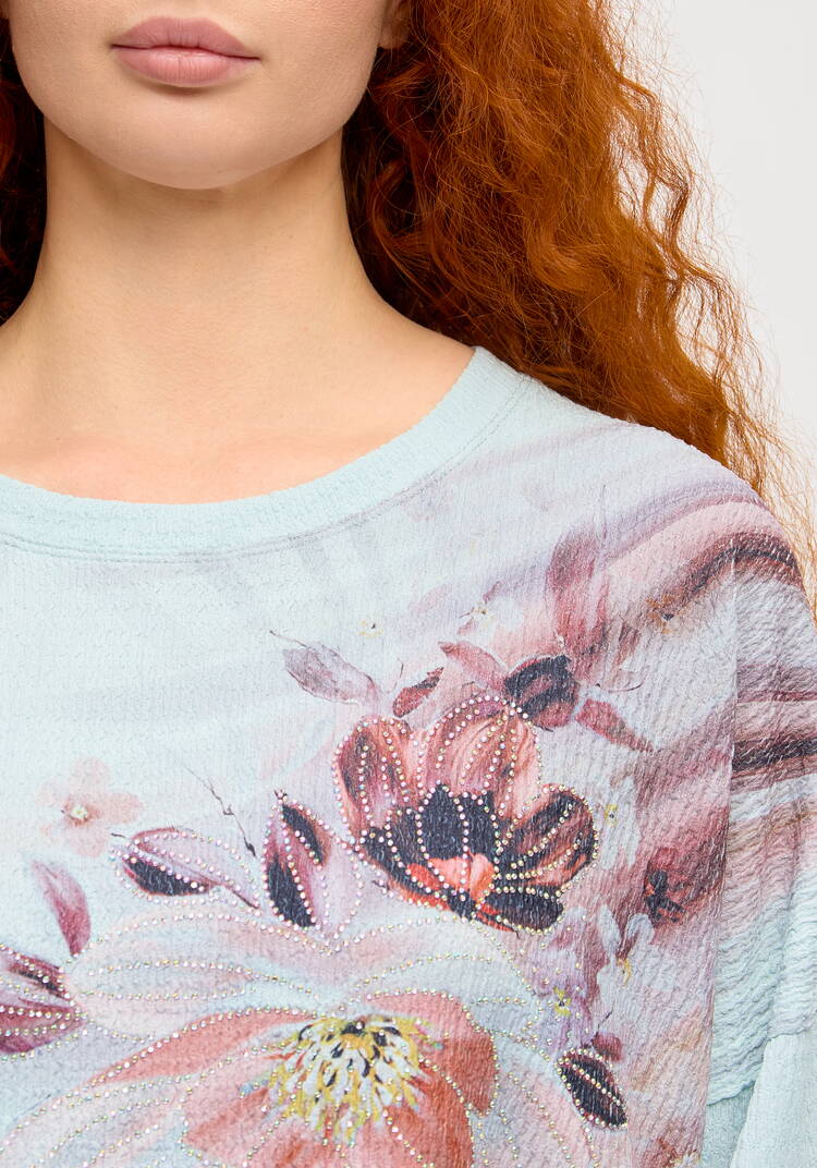 Блуза с принтом Миланика шир.  750, рис. 11