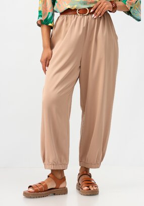 Брюки бананы на резинке с карманами