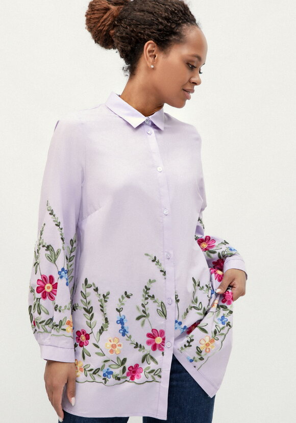 Рубашка с цветочной вышивкой шир.  580, рис. 23