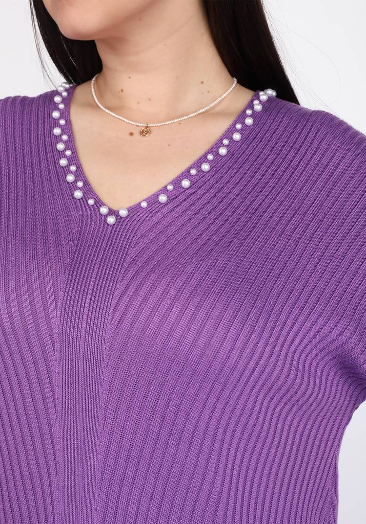 Туника свободного силуэта с отделкой бусинами шир.  750, рис. 3