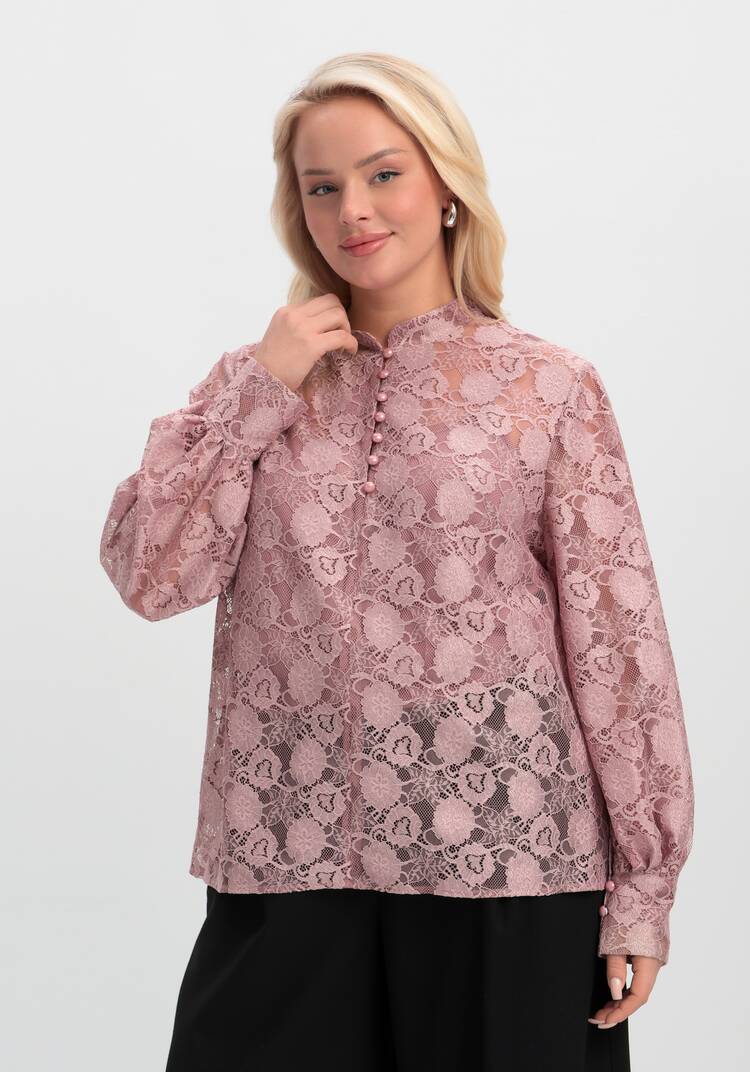 Блуза ажурная с цветочным принтом шир.  750, рис. 8