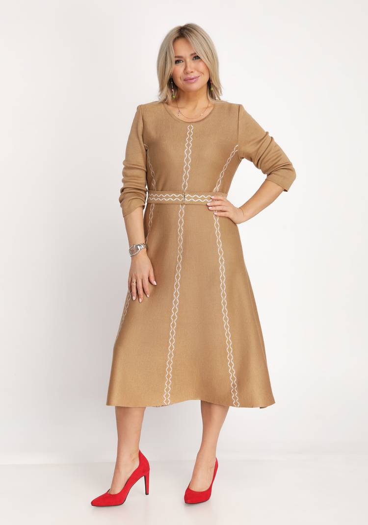 Платье А-силуэта с поясом в комплекте шир.  750, рис. 8