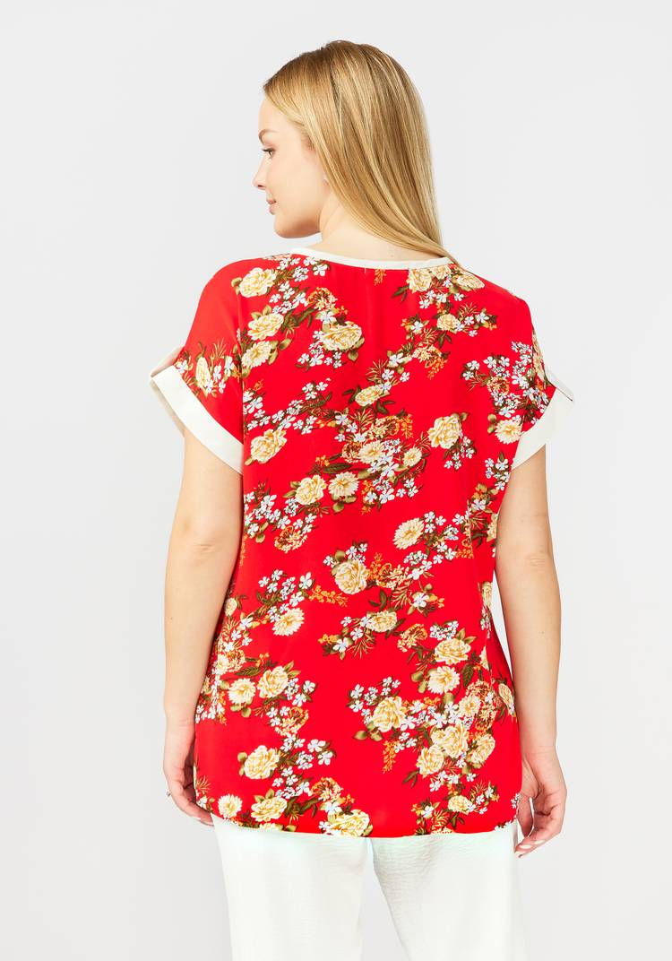 Блуза прямого силуэта с цветочным принтом шир.  750, рис. 3
