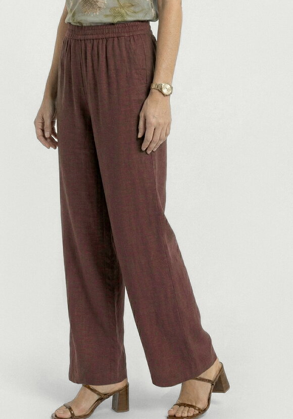 Брюки от бедра прямые изо льна шир.  580, рис. 14