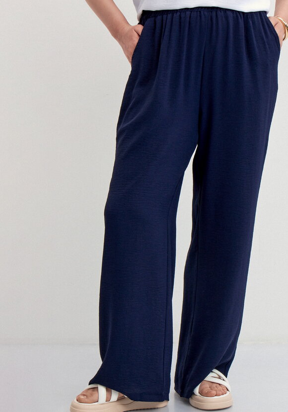 Брюки палаццо на резинке с карманами шир.  580, рис. 7