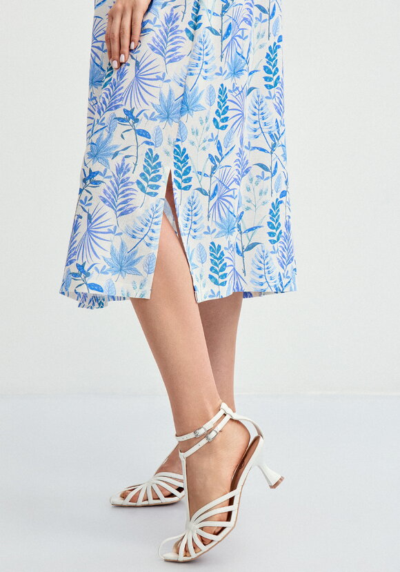 Платье-рубашка изо льна с принтом шир.  580, рис. 15