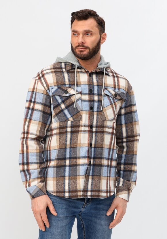 Рубашка с капюшоном в клетку шир.  580, рис. 18