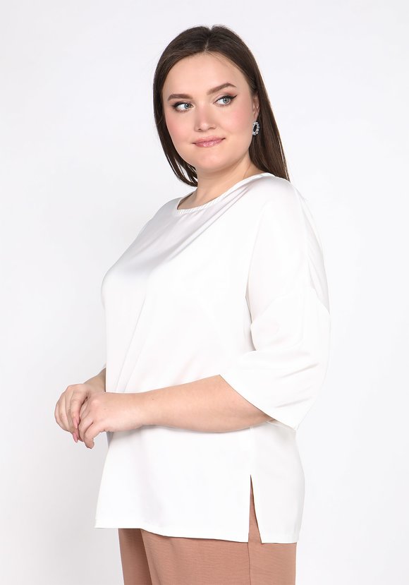 Блуза базовая однотонная шир.  580, рис. 14