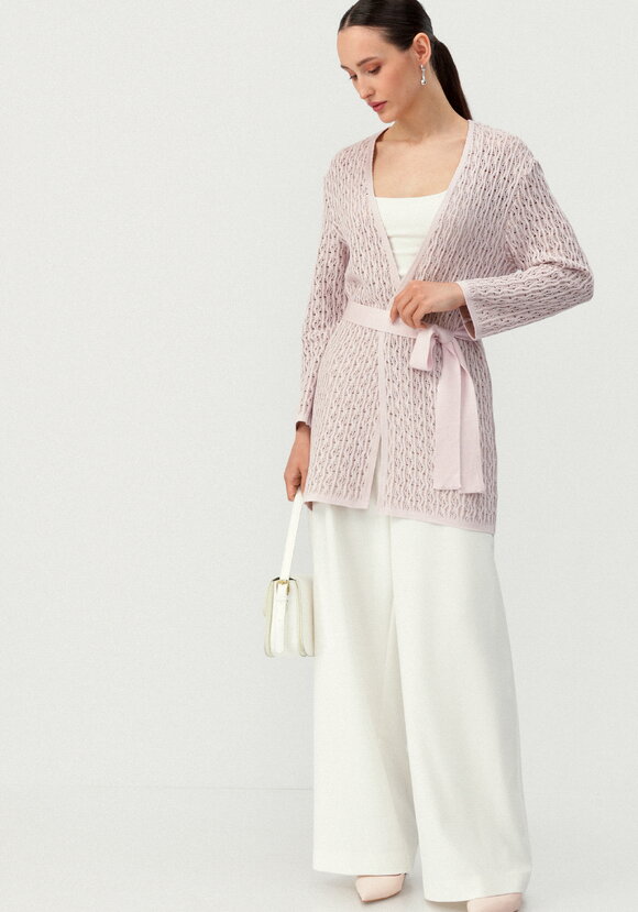 Кардиган ажурной вязки шир.  580, рис. 37