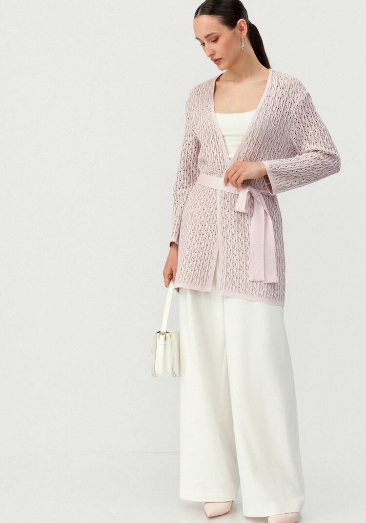 Кардиган ажурной вязки шир.  750, рис. 37