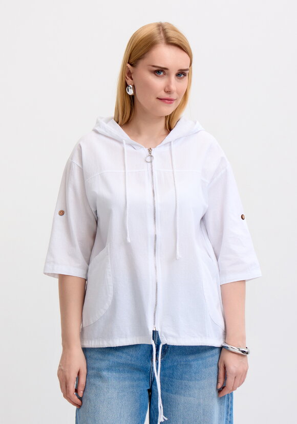 Блуза-пыльник на молнии с капюшоном шир.  580, рис. 10