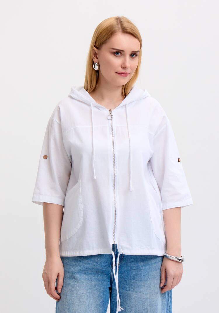 Блуза-пыльник на молнии с капюшоном шир.  750, рис. 10