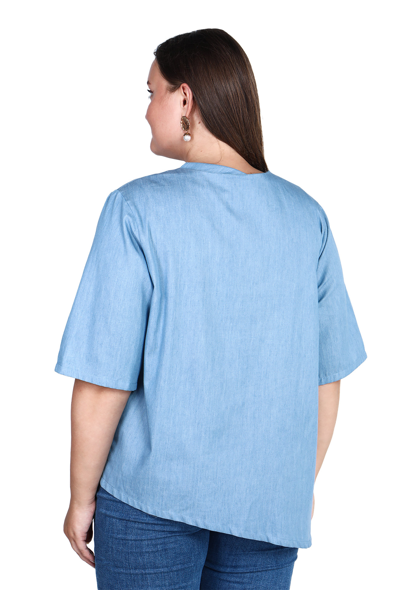 Блуза "Стильная штучка" Julia Weber, размер 48, цвет голубой - фото 4