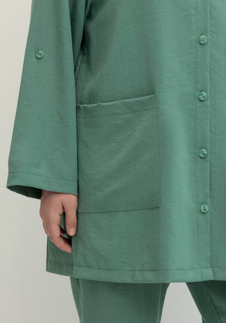 Рубашка на пуговицах свободного кроя шир.  750, рис. 14