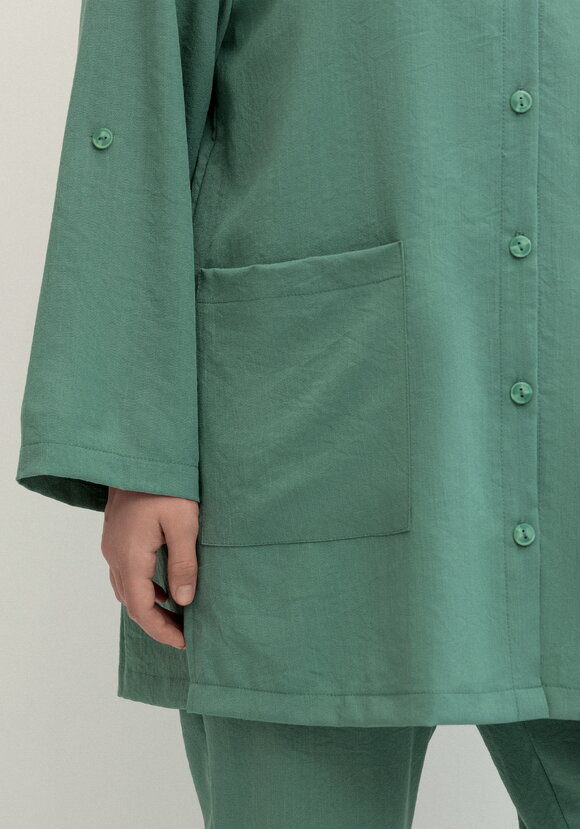 Рубашка на пуговицах свободного кроя шир.  580, рис. 14